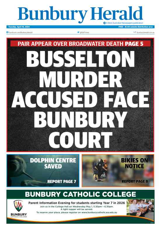 Bunbury Herald - Tuesday, 16 April 2024 edition